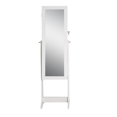 KD Package NC Painting Lockable Cheval Mirror Jewelry Armoire