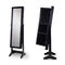 Black 146cm Free Standing MDF Full Length Mirror Jewelry Armoire
